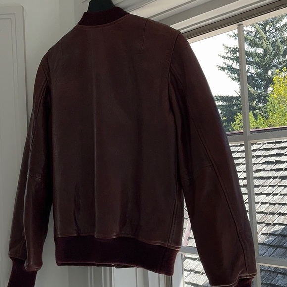 Isabel Marant Burgundy Leather Bomber Jacket size 40 like New! Worn once! - Picture 2 of 7